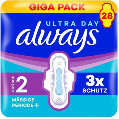 Always, Serviette, Ultra Long.Fl. Gr 2 Gp (28x) - Publicité Always, Serviette, Ultra Long.Fl. Gr 2 Gp (28x) - Publicité