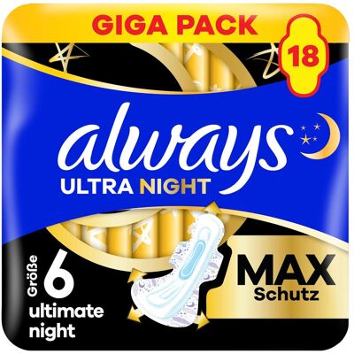 Always, Serviette, Ultimate Night (18x) - Publicité Always, Serviette, Ultimate Night (18x) - Publicité