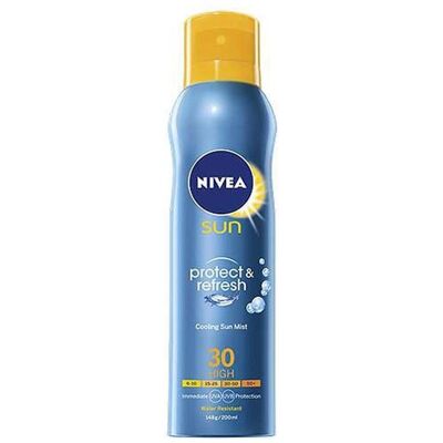 Nivea, Crème solaire, Sun Protect & Dry Touch Brume bronzante rafraîchissante SPF30 200ml (SPF 30, 200 ml) - Publicité Nivea, Crème solaire, Sun Protect & Dry Touch Brume bronzante rafraîchissante SPF30 200ml (SPF 30, 200 ml) - Publicité