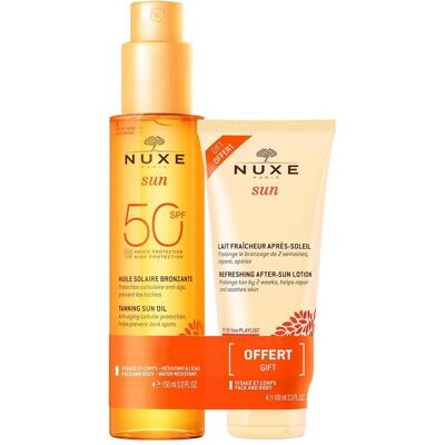Pack Nuxe Sun SPF50 Huile Solaire & Après-Soleil - Publicité Pack Nuxe Sun SPF50 Huile Solaire & Après-Soleil - Publicité