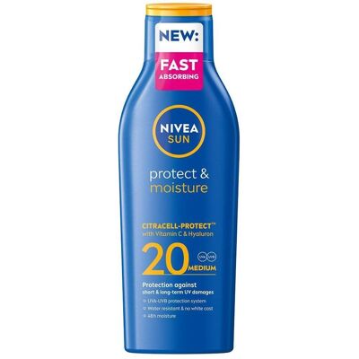 NIVEA Sun Protect & Moisture SPF 20 - Lotion Solaire - Publicité NIVEA Sun Protect & Moisture SPF 20 - Lotion Solaire - Publicité