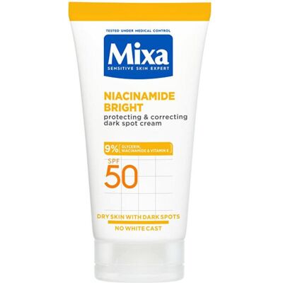 Mixa Niacinamide Bright Crème SPF 50 - Corrige taches brunes - 50ml - Publicité Mixa Niacinamide Bright Crème SPF 50 - Corrige taches brunes - 50ml - Publicité