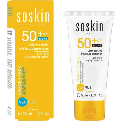 Crème solaire SOSKIN PARIS SPF 50+ - Protection élevée pour peau sensible - Publicité Crème solaire SOSKIN PARIS SPF 50+ - Protection élevée pour peau sensible - Publicité