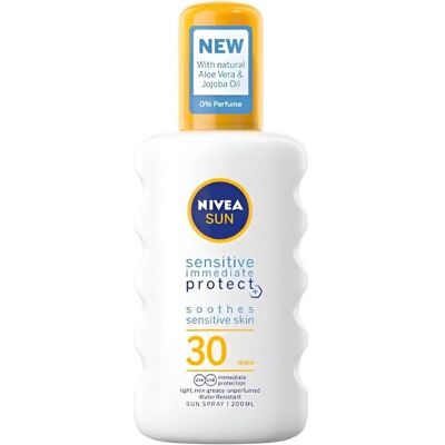 Nivea - Protection Solaire Sensible Immédiate SPF30 - Spray - Publicité Nivea - Protection Solaire Sensible Immédiate SPF30 - Spray - Publicité