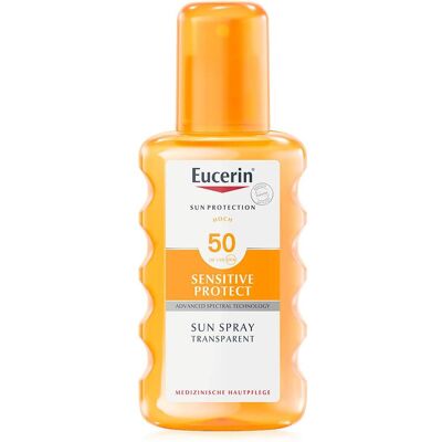 Eucerin Spray Solaire Transparent SPF 50 (200ml) - Publicité Eucerin Spray Solaire Transparent SPF 50 (200ml) - Publicité