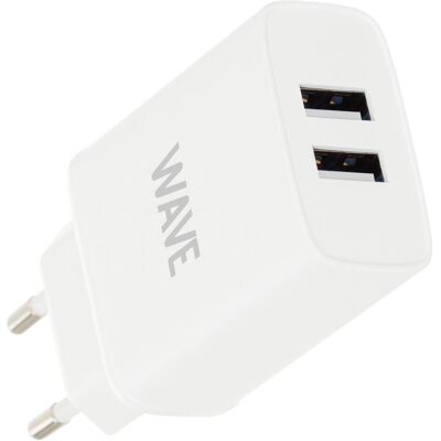 Chargeur USB Wave 17 W - Dual USB-A, Compact & Intelligent - Publicité Chargeur USB Wave 17 W - Dual USB-A, Compact & Intelligent - Publicité