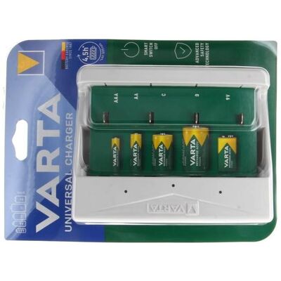Varta Chargeur universel LCD (1 pcs, Chargeurs sans batterie), Chargeur de batterie - Publicité Varta Chargeur universel LCD (1 pcs, Chargeurs sans batterie), Chargeur de batterie - Publicité