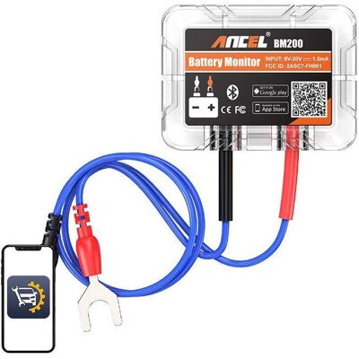 Ancel Testeur de batterie Bluetooth BM200 6-20V DC, Pile : accessoires - Publicité Ancel Testeur de batterie Bluetooth BM200 6-20V DC, Pile : accessoires - Publicité