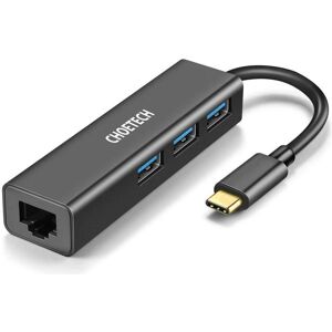 Choetech Marque Modèle - 3 USB 3.0, Ethernet, Gris - Hub USB/Docking Station - Publicité Choetech Marque Modèle - 3 USB 3.0, Ethernet, Gris - Hub USB/Docking Station - Publicité