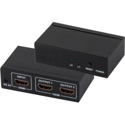 Shiverpeaks S/CONN maximum connectivity Distributeur HDMI, 1 x IN 2 x OUT avec alimentation, 4K2K, 3D, VER1.4, Hub - Publicité Shiverpeaks S/CONN maximum connectivity Distributeur HDMI, 1 x IN 2 x OUT avec alimentation, 4K2K, 3D, VER1.4, Hub - Publicité