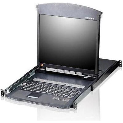 Aten KL1516AN KVM-Switch, 48cm TFT, VGA, PS/2-USB über Kat 5, 16 Port, Tastaturlayout US, Commutateur KVM, Noir - Publicité Aten KL1516AN KVM-Switch, 48cm TFT, VGA, PS/2-USB über Kat 5, 16 Port, Tastaturlayout US, Commutateur KVM, Noir - Publicité