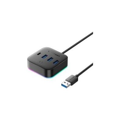 Vention Hub USB 3.0 - 4 ports : 3 x USB-A + 2 x USB-C RGB, 0,25 m (noir) (4 ports), Station d’accueil + hub USB, Noir - Publicité Vention Hub USB 3.0 - 4 ports : 3 x USB-A + 2 x USB-C RGB, 0,25 m (noir) (4 ports), Station d’accueil + hub USB, Noir - Publicité