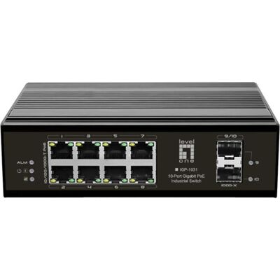 LevelOne Switch 10Port Gigabit PoE DIN-Rail,-40°C to 75°C (8 ports), Switch réseau, Noir - Publicité LevelOne Switch 10Port Gigabit PoE DIN-Rail,-40°C to 75°C (8 ports), Switch réseau, Noir - Publicité