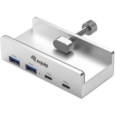 Equip USB-Hub 4-Port 3.2/C->2xUSB-C 2xUSB-A 5Gpbs (USB-C, 4 ports), Station d’accueil + hub USB, Argent - Publicité Equip USB-Hub 4-Port 3.2/C->2xUSB-C 2xUSB-A 5Gpbs (USB-C, 4 ports), Station d’accueil + hub USB, Argent - Publicité