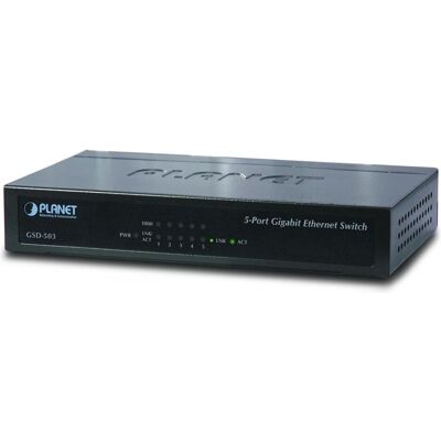 Planet GSD-503 Interrupteur de bureau (5 ports), Switch réseau, Noir - Publicité Planet GSD-503 Interrupteur de bureau (5 ports), Switch réseau, Noir - Publicité