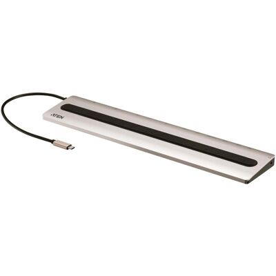 Aten Station d'accueil UH3237 (USB-C, 8 ports), Station d’accueil + hub USB, Gris, Noir, Or - Publicité Aten Station d'accueil UH3237 (USB-C, 8 ports), Station d’accueil + hub USB, Gris, Noir, Or - Publicité