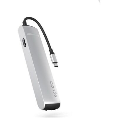 Adaptateur USB-C Epico 6-en-1 – Design Fin avec Résolution 8K – Argent - Publicité Adaptateur USB-C Epico 6-en-1 – Design Fin avec Résolution 8K – Argent - Publicité