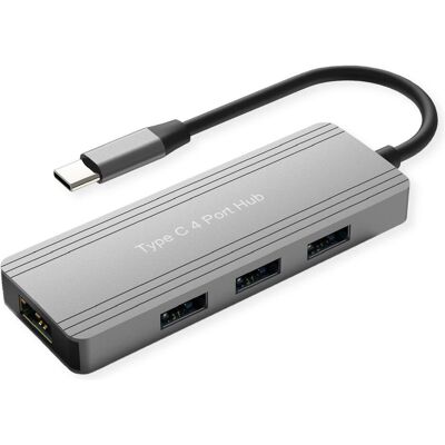 Value USB 3.2 Gen 1 Hub, 4fach (USB-C, 4 ports), Station d’accueil + hub USB, Argent - Publicité Value USB 3.2 Gen 1 Hub, 4fach (USB-C, 4 ports), Station d’accueil + hub USB, Argent - Publicité