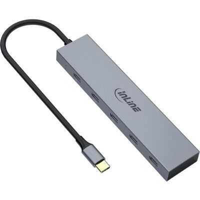 InLine USB-C Hub (USB-C, 5 ports), Station d’accueil + hub USB, Gris - Publicité InLine USB-C Hub (USB-C, 5 ports), Station d’accueil + hub USB, Gris - Publicité
