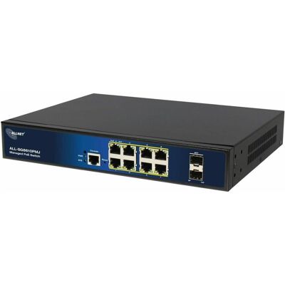 Allnet Switch full managed Layer2+ 10 Port &bull 8x GbE &bull PoE Budget 130W &bull 8x PoE at &bull (10 ports), Switch réseau, Noir - Publicité Allnet Switch full managed Layer2+ 10 Port &bull 8x GbE &bull PoE Budget 130W &bull 8x PoE at &bull (10 ports), Switch réseau, Noir - Publicité