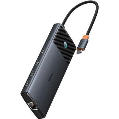 Baseus Metal Gleam II Serie 10-in-1 USB-C HUB Docking Station Cosmic Schwarz (USB-C, 10 ports), Station d’accueil + hub USB, Gris, Noir - Publicité Baseus Metal Gleam II Serie 10-in-1 USB-C HUB Docking Station Cosmic Schwarz (USB-C, 10 ports), Station d’accueil + hub USB, Gris, Noir - Publicité