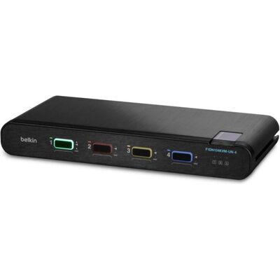 Belkin F1DN104KVM-UN-4, 3840 x 2160 pixels, 4K Ultra HD, Noir, Commutateur KVM, Noir - Publicité Belkin F1DN104KVM-UN-4, 3840 x 2160 pixels, 4K Ultra HD, Noir, Commutateur KVM, Noir - Publicité