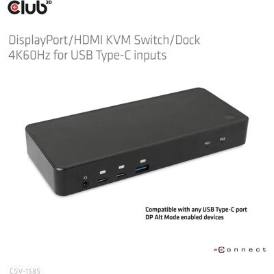 Club 3D CSV-1585, Commutateur KVM, Noir - Publicité Club 3D CSV-1585, Commutateur KVM, Noir - Publicité