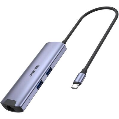 Unitek H1112F (USB-C, 6 ports), Station d’accueil + hub USB, Gris - Publicité Unitek H1112F (USB-C, 6 ports), Station d’accueil + hub USB, Gris - Publicité