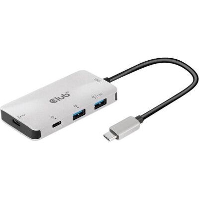 Club 3D CSV-1543 (USB-C, 4 ports), Station d’accueil + hub USB, Noir, Argent, Gris - Publicité Club 3D CSV-1543 (USB-C, 4 ports), Station d’accueil + hub USB, Noir, Argent, Gris - Publicité