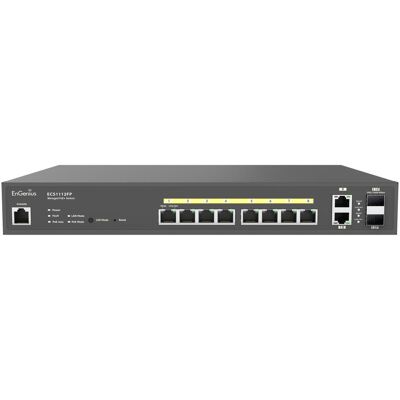 EnGenius ECS1112FP 8 ports POE intelligents en nuage 802.3af/at (10 ports), Switch réseau, Noir - Publicité EnGenius ECS1112FP 8 ports POE intelligents en nuage 802.3af/at (10 ports), Switch réseau, Noir - Publicité