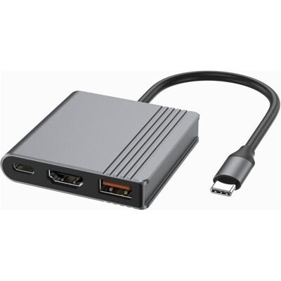 Gembird Multi Adapter (Port USB + HDMI + Wideo Usb-C) Gwiezdna Szarość (USB-C, 3 ports), Station d’accueil + hub USB, Gris - Publicité Gembird Multi Adapter (Port USB + HDMI + Wideo Usb-C) Gwiezdna Szarość (USB-C, 3 ports), Station d’accueil + hub USB, Gris - Publicité