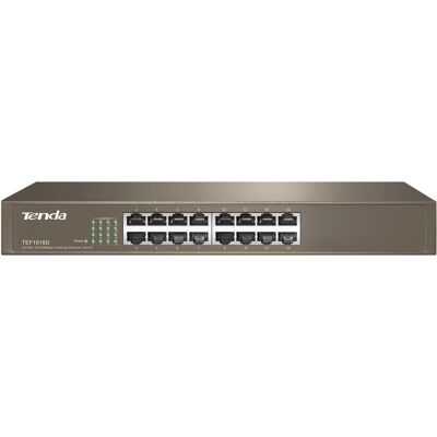 Tenda 16 ports FE TEF1016D (16 ports), Switch réseau, Gris - Publicité Tenda 16 ports FE TEF1016D (16 ports), Switch réseau, Gris - Publicité