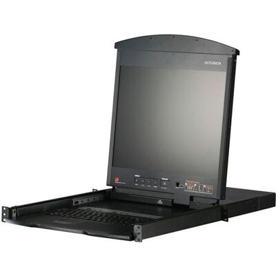 Aten KL1508AM FR Commutateur KVM Cat.5 8 ports, 17" LCD, double rail, layout FR, Commutateur KVM, Noir - Publicité Aten KL1508AM FR Commutateur KVM Cat.5 8 ports, 17" LCD, double rail, layout FR, Commutateur KVM, Noir - Publicité