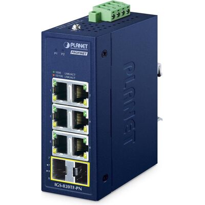 Planet IP30 Compact size Industrial (6 ports), Switch réseau, Bleu - Publicité Planet IP30 Compact size Industrial (6 ports), Switch réseau, Bleu - Publicité
