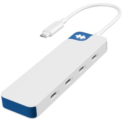 Hyper HyperDrive Flex 4 Port USB-C (USB-C, 4 ports), Station d’accueil + hub USB, Blanc, Bleu - Publicité Hyper HyperDrive Flex 4 Port USB-C (USB-C, 4 ports), Station d’accueil + hub USB, Blanc, Bleu - Publicité