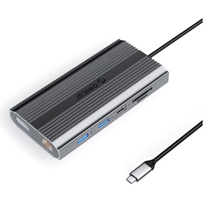 Orico Station d'accueil/réplicateur XDR 12w1 USB-C gris (ORICO-XDR-X33-GY-BP) (USB-C, 12 ports), Station d’accueil + hub USB, Gris - Publicité Orico Station d'accueil/réplicateur XDR 12w1 USB-C gris (ORICO-XDR-X33-GY-BP) (USB-C, 12 ports), Station d’accueil + hub USB, Gris - Publicité