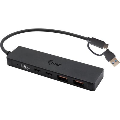 i-tec Hub métallique USB-C (USB-C, 4 ports), Station d’accueil + hub USB, Noir - Publicité i-tec Hub métallique USB-C (USB-C, 4 ports), Station d’accueil + hub USB, Noir - Publicité