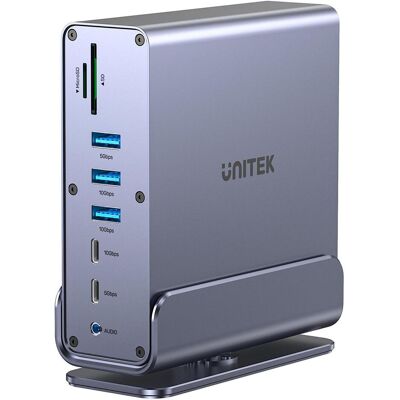 Unitek Universelle Andockstation DisplayLink 4K x3 (USB-C, 3 ports), Station d’accueil + hub USB, Gris - Publicité Unitek Universelle Andockstation DisplayLink 4K x3 (USB-C, 3 ports), Station d’accueil + hub USB, Gris - Publicité