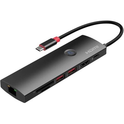 Roline USB 3.2 Gen2 Typ C Multiport Dockingstation (USB-C, 7 ports), Station d’accueil + hub USB, Gris - Publicité Roline USB 3.2 Gen2 Typ C Multiport Dockingstation (USB-C, 7 ports), Station d’accueil + hub USB, Gris - Publicité