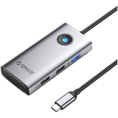 Orico PW11-5P-GY-EP (USB-C, 5 ports), Station d’accueil + hub USB, Gris - Publicité Orico PW11-5P-GY-EP (USB-C, 5 ports), Station d’accueil + hub USB, Gris - Publicité