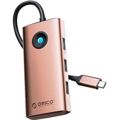 Orico Station d'accueil multifonction Type-C 6in1 HUB (or rose) (USB-C, 6 ports), Station d’accueil + hub USB, Pink - Publicité Orico Station d'accueil multifonction Type-C 6in1 HUB (or rose) (USB-C, 6 ports), Station d’accueil + hub USB, Pink - Publicité