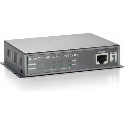 LevelOne Level One GEP-0520 : Commutateur PoE 5 ports Gb (5 ports), Switch réseau, Noir - Publicité LevelOne Level One GEP-0520 : Commutateur PoE 5 ports Gb (5 ports), Switch réseau, Noir - Publicité