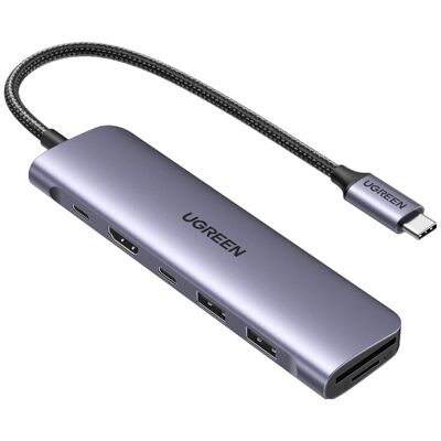 Ugreen CM195 (USB-C, 7 ports), Station d’accueil + hub USB, Gris - Publicité Ugreen CM195 (USB-C, 7 ports), Station d’accueil + hub USB, Gris - Publicité