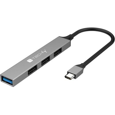 Techly USB-C 3.2 Hub mit 4 schlanken USB-A-Ports aus Metall Hersteller: (IUSB32-HUB4C-3U2SLS) (USB-C, 4 ports), Station d’accueil + hub USB, Gris - Publicité Techly USB-C 3.2 Hub mit 4 schlanken USB-A-Ports aus Metall Hersteller: (IUSB32-HUB4C-3U2SLS) (USB-C, 4 ports), Station d’accueil + hub USB, Gris - Publicité
