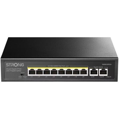 Strong Switch 8 Porte Gibabit POE+ (SW8010POEP) (10 ports), Switch réseau, Noir - Publicité Strong Switch 8 Porte Gibabit POE+ (SW8010POEP) (10 ports), Switch réseau, Noir - Publicité