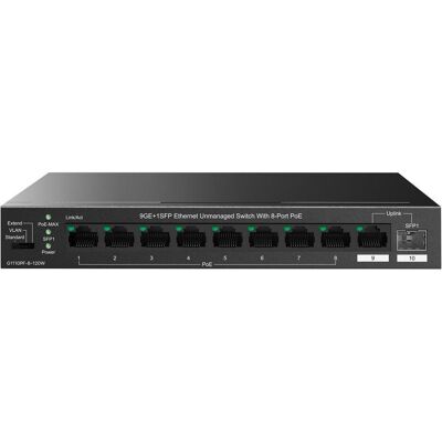 Switch Réseau Tenda TEG1110PF-8-120W - 8 Ports Gigabit PoE, Non géré - Publicité Switch Réseau Tenda TEG1110PF-8-120W - 8 Ports Gigabit PoE, Non géré - Publicité