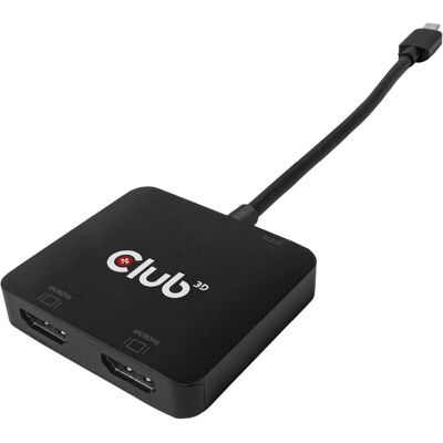 Club 3D Club3D MST-Hub USB 3.2 Type C > 2x HDMI 4K60Hz +100W PD St/Bu retail (USB-C, 3 ports), Station d’accueil + hub USB, Noir - Publicité Club 3D Club3D MST-Hub USB 3.2 Type C > 2x HDMI 4K60Hz +100W PD St/Bu retail (USB-C, 3 ports), Station d’accueil + hub USB, Noir - Publicité