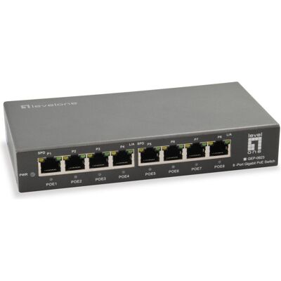 LevelOne Commutateur 8x GE GEP-0823 8xPoE (8 ports), Switch réseau, Noir - Publicité LevelOne Commutateur 8x GE GEP-0823 8xPoE (8 ports), Switch réseau, Noir - Publicité