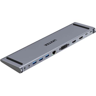 Unitek Stacja/replikator Stacja dokująca USB-C z DisplayLink 4K 4K@30Hz 5Gbps PD 100W (USB-C), Station d’accueil + hub USB, Noir - Publicité Unitek Stacja/replikator Stacja dokująca USB-C z DisplayLink 4K 4K@30Hz 5Gbps PD 100W (USB-C), Station d’accueil + hub USB, Noir - Publicité