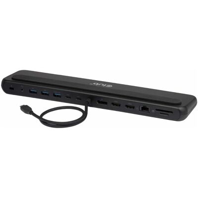Club 3D Club3D USB-C 12in1-Dock >DP1.4/2xHDMI/2xUSB-C/ 8K30Hz PD100W retail (USB-C, 12 ports), Station d’accueil + hub USB, Noir - Publicité Club 3D Club3D USB-C 12in1-Dock >DP1.4/2xHDMI/2xUSB-C/ 8K30Hz PD100W retail (USB-C, 12 ports), Station d’accueil + hub USB, Noir - Publicité